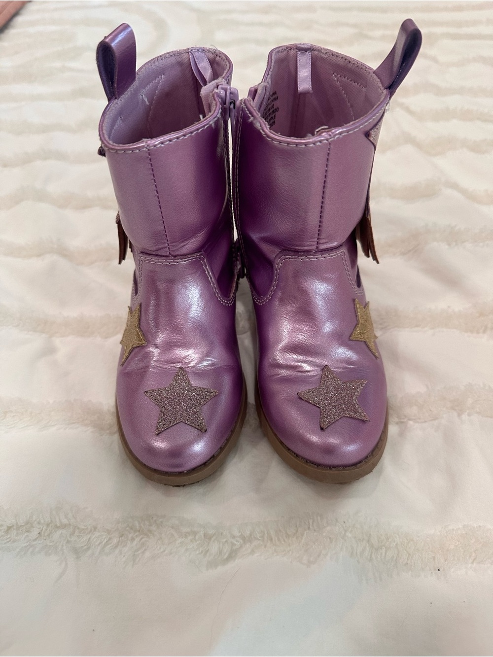 Old Navy Shiny Lavender Kids Star Boots